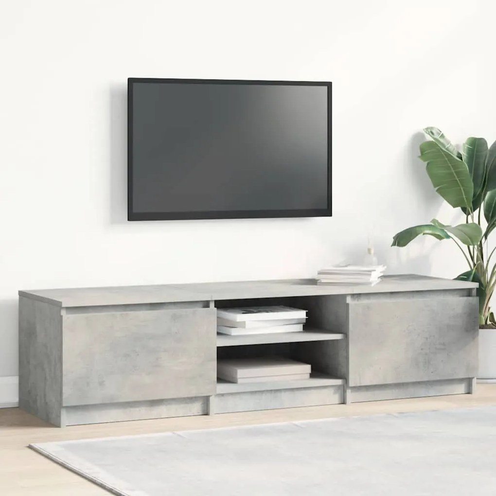 vidaXL Έπιπλο Τηλεόρασης Γκρι Σκυροδέματος 140x40x35,5 εκ. Επεξ. Ξύλο