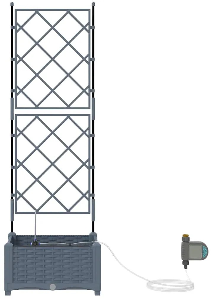 vidaXL Ζαρντινιέρες κήπου Ανοιχτό γκρι 40 x 40 x 126 cm Ατσάλι