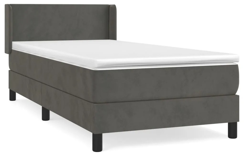 ΚΡΕΒΑΤΙ BOXSPRING ΜΕ ΣΤΡΩΜΑ ΣΚΟΥΡΟ ΓΚΡΙ 100X200 ΕΚ. ΒΕΛΟΥΔΙΝΟ 3130824