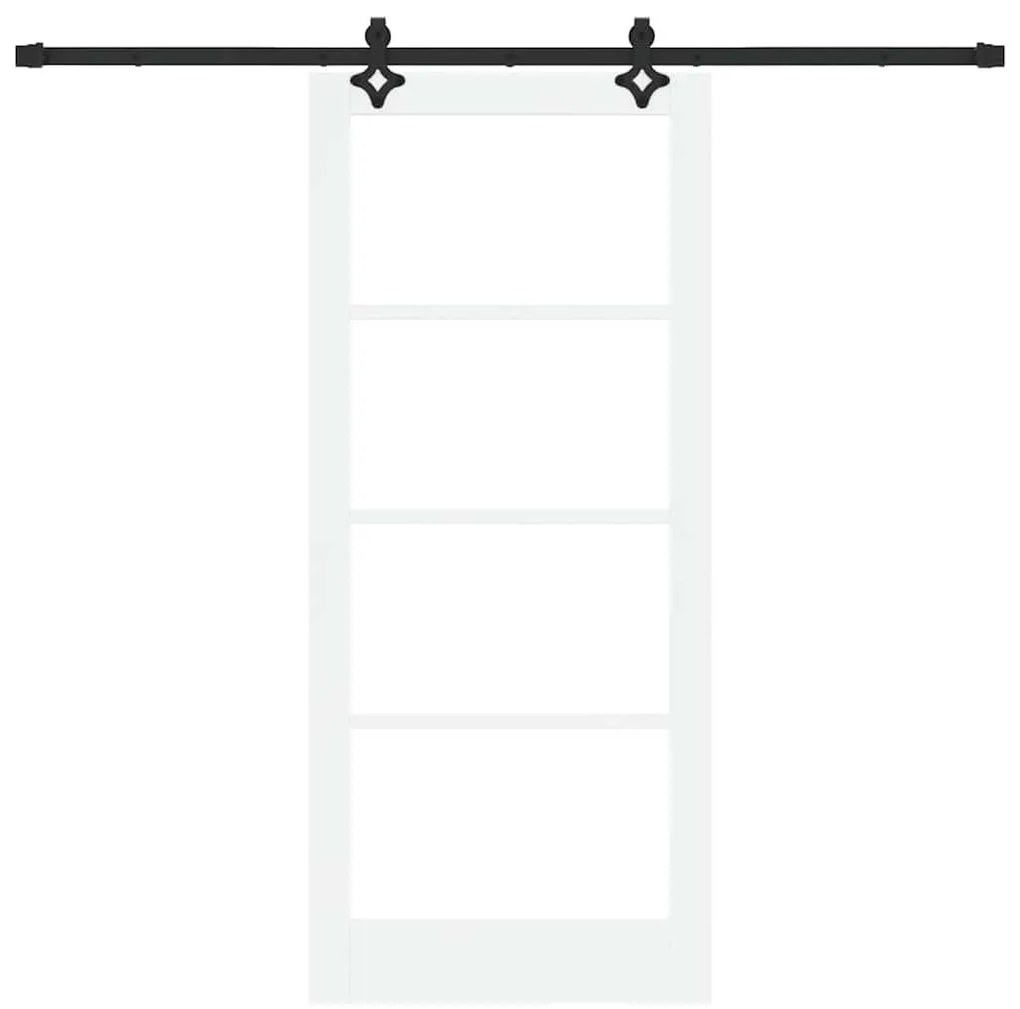 vidaXL Συρόμενη Πόρτα Λευκό 86 x 198.5 cm Ξύλο και μέταλλο