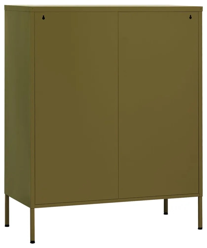 vidaXL Ντουλάπι Αποθήκευσης Πράσινο Λαδί 80 x 35 x 101,5 εκ. Ατσάλινο