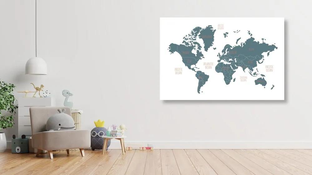 Εικόνα σύγχρονο παγκόσμιο χάρτη - 90x60