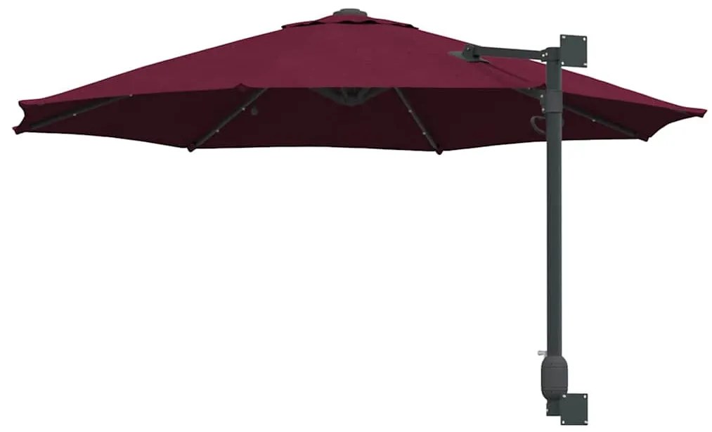 vidaXL Ομπρέλα Κήπου Κόκκινο και Μαύρο 248 x 248 x 148 εκ.