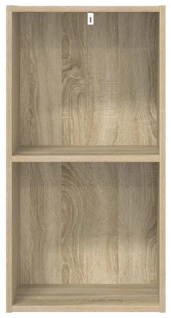 vidaXL Βιβλιοθήκη με 2 Ράφια Sonoma Δρυς 40x30x76,5 εκ. Επεξ. Ξύλο