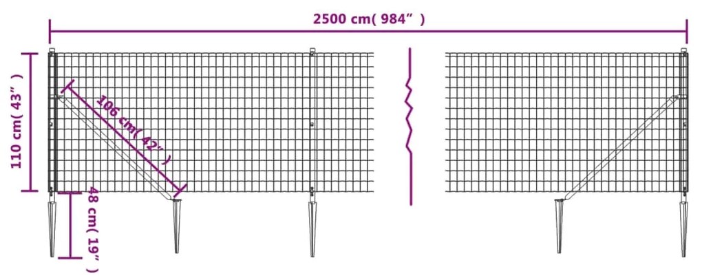 ΣΥΡΜΑΤΟΠΛΕΓΜΑ ΠΕΡΙΦΡΑΞΗΣ ΠΡΑΣΙΝΟ 1,1 X 25 Μ. ΜΕ ΚΑΡΦΩΤΕΣ ΒΑΣΕΙΣ 154106