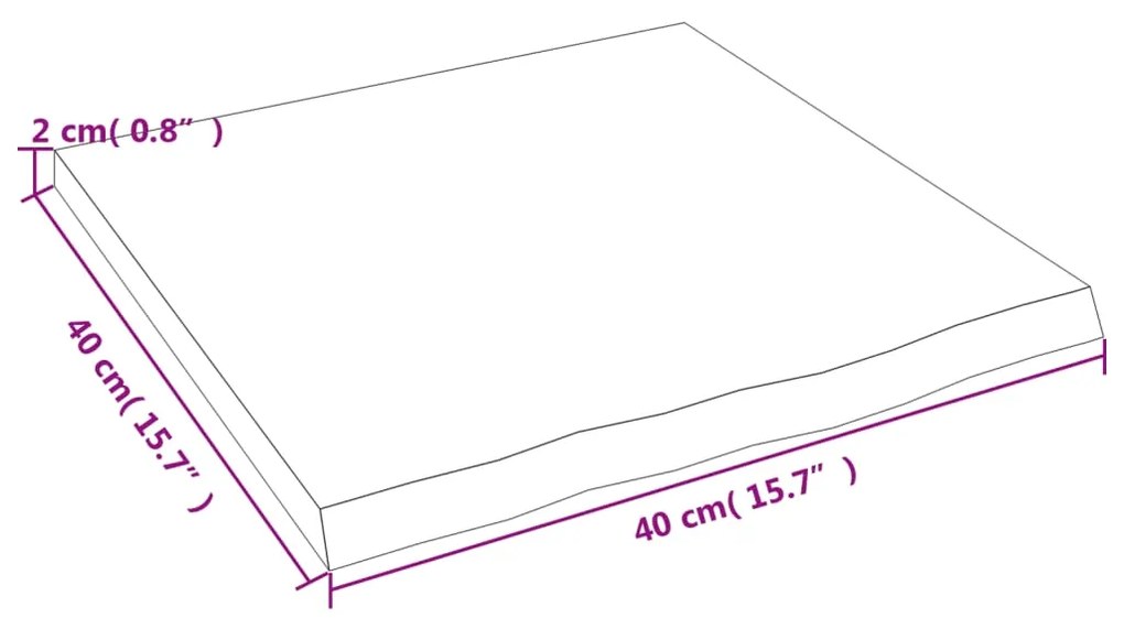 vidaXL Πάγκος Μπάνιου Αν. Καφέ 40x40x2 εκ. Επεξεργ. Μασίφ Ξύλο