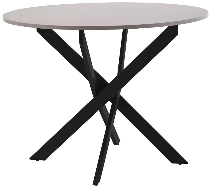Intrahome Τραπέζι Dammero Intrahome mdf σε cream απόχρωση με πόδι μαύρο μέταλλο Φ100x75εκ | SKU: INTRAPA-212111199