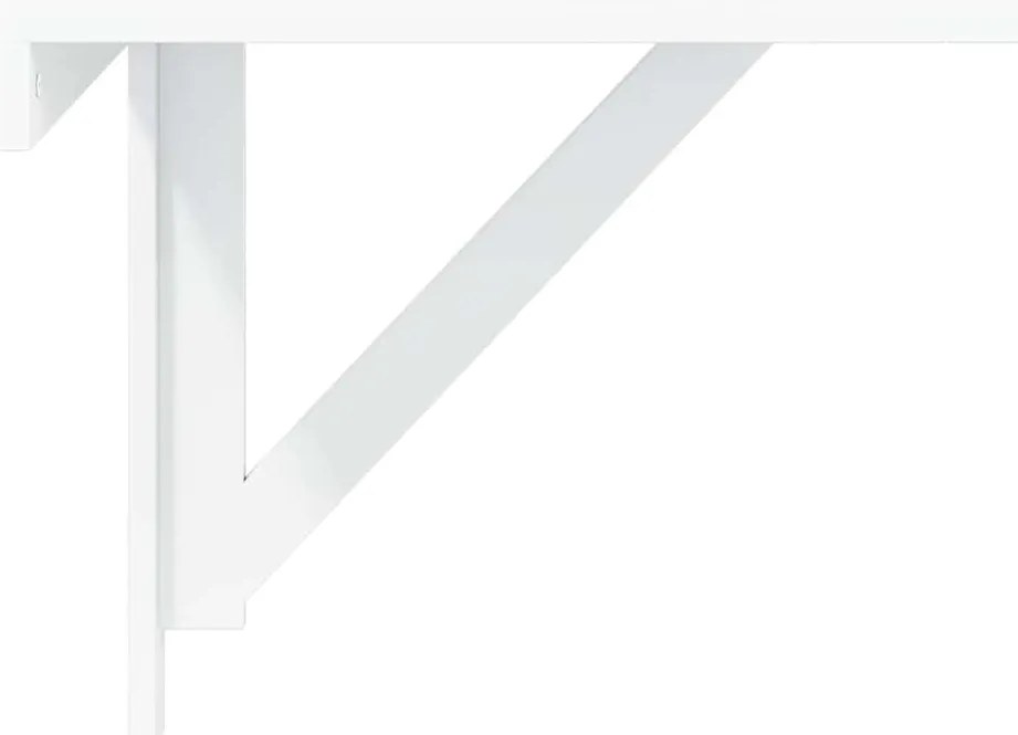 vidaXL Τραπέζι Τοίχου Πτυσσόμενο Γυαλ. Λευκό 100x60x56 εκ. Επεξ. Ξύλο