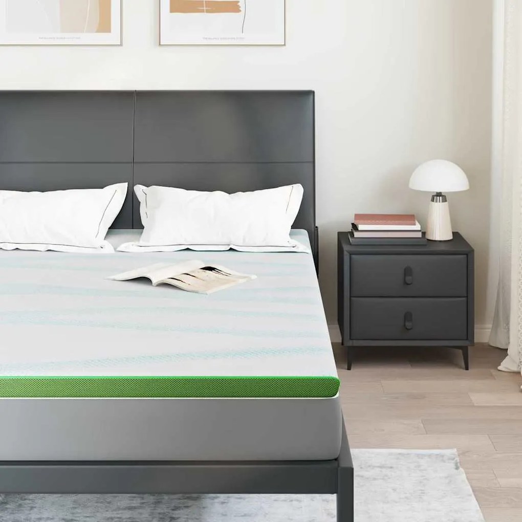 vidaXL Στρώματα Λευκό και Πράσινο 140 x 200 cm