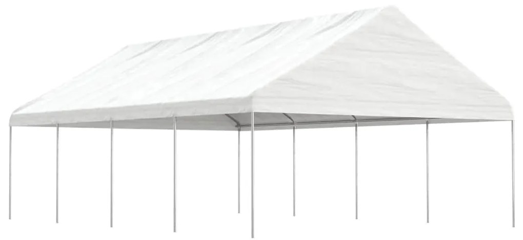 vidaXL Κιόσκι με Τέντα Λευκό 8,92 x 5,88 x 3,75 μ. από Πολυαιθυλένιο