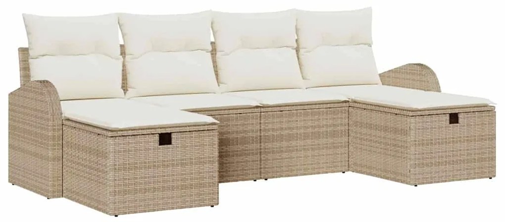 vidaXL Σετ Καναπέ Κήπου 6 pcs μπεζ και κρεμ 234 x 117 x 85 εκ