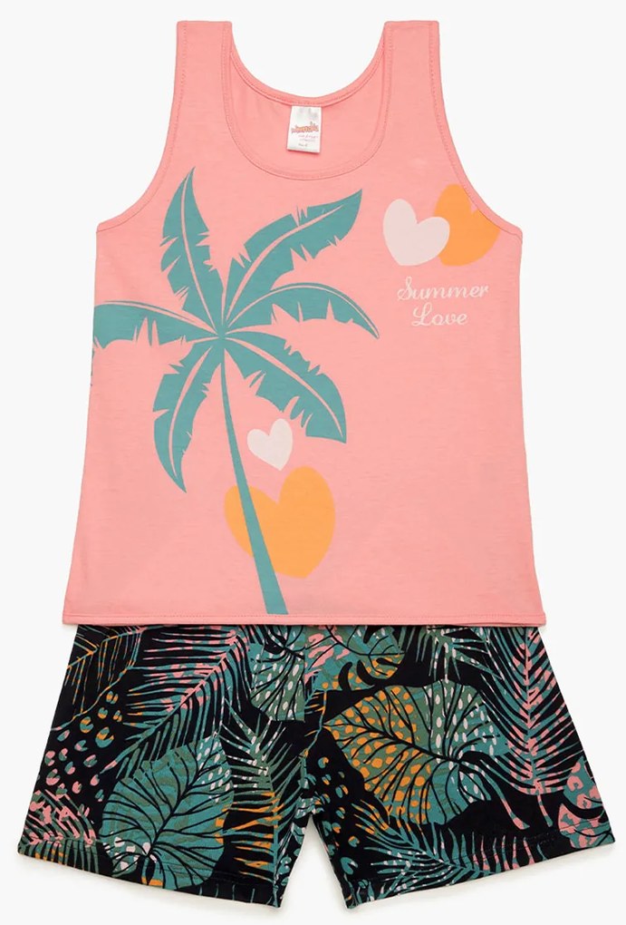 Πιτζάμα Παιδική Καλοκαιρινή Minervakia Summer Time 62229-652 Pink Coral Κοραλί No10