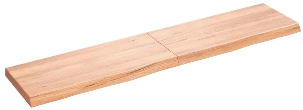 vidaXL Ράφι Τοίχου Ανοιχτό Καφέ 180x40x(2-6)εκ. Επεξ. Μασίφ Ξύλο Δρυός