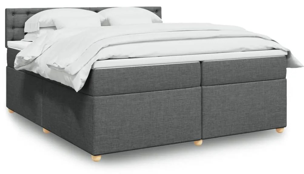 ΚΡΕΒΑΤΙ BOXSPRING ΜΕ ΣΤΡΩΜΑ ΣΚΟΥΡΟ ΓΚΡΙ 200X200 ΕΚ. ΥΦΑΣΜΑΤΙΝΟ 3286802