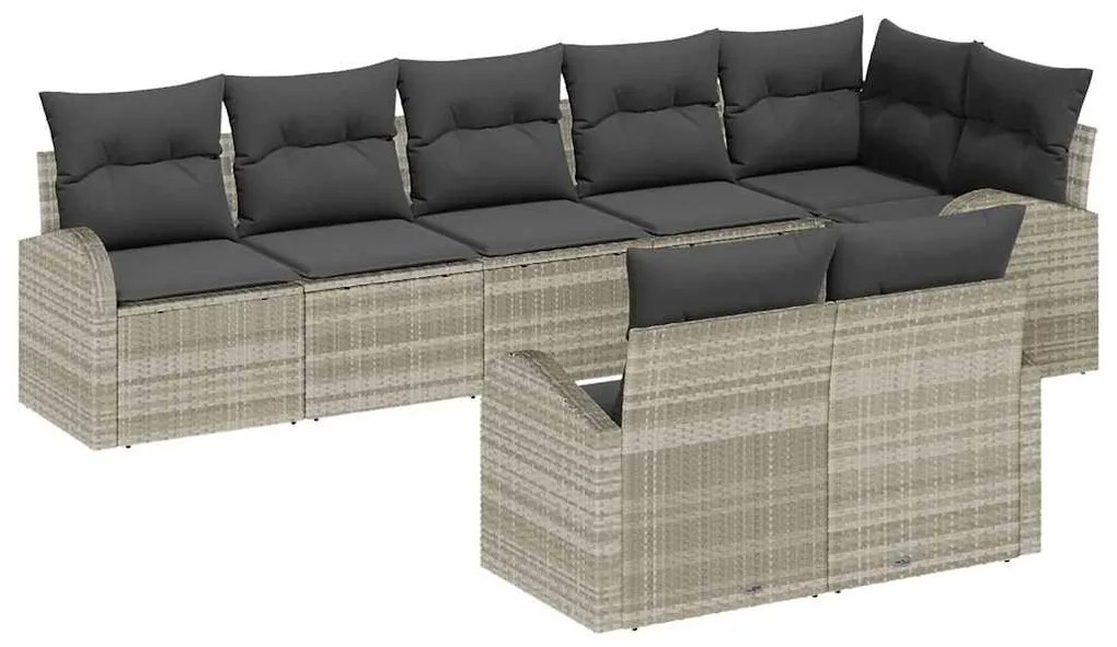 vidaXL Σετ Καναπέ Κήπου 9 pcs 289 x 124 x 85 εκ. Πολυ ράταν