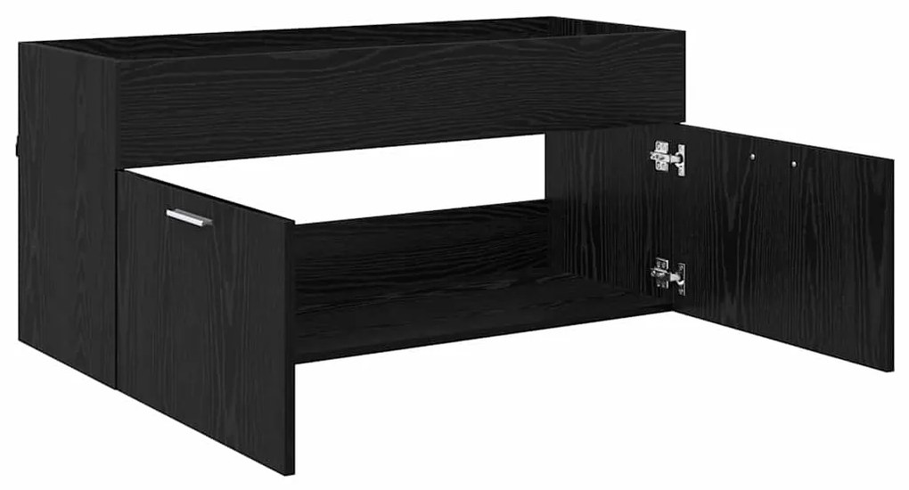 vidaXL Ντουλάπι νιπτήρα με αποθήκευση Μαύρη Οξυά Επεξεργασμένο ξύλο