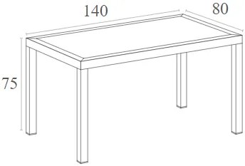 ARES ΤΡΑΠΕΖΙ 140Χ80Χ75εκ. DARK GREY ΠΟΛ/ΝΙΟΥ