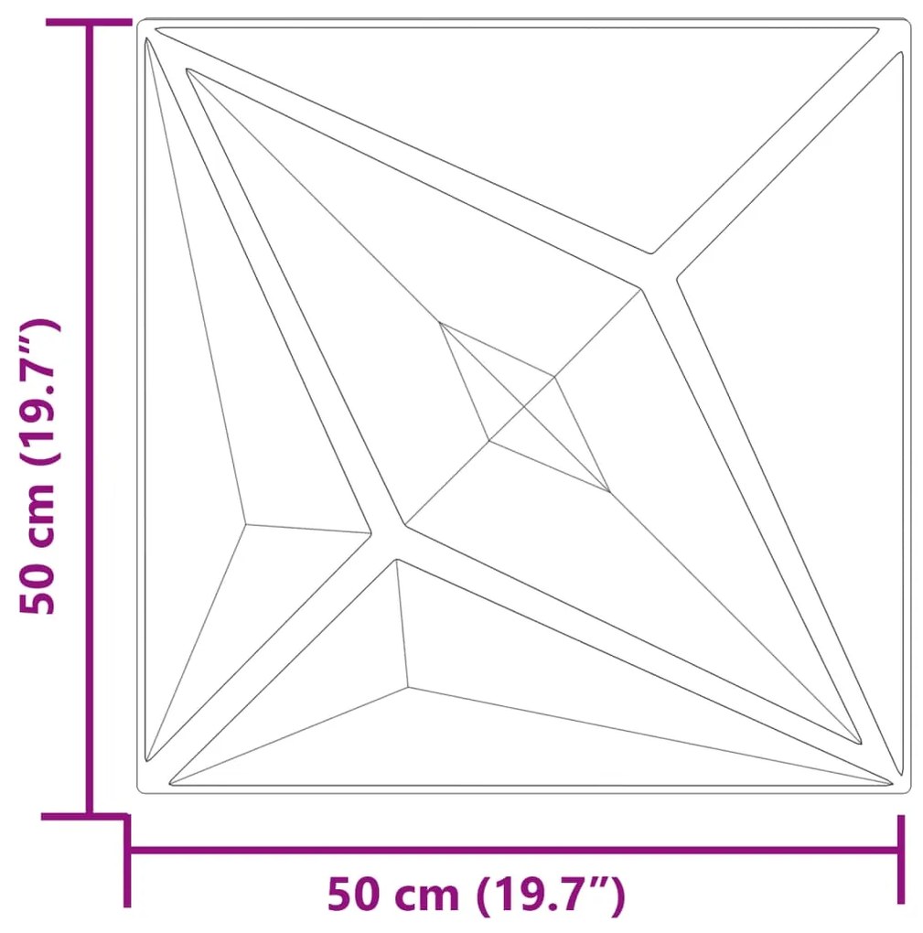 vidaXL Πάνελ Τοίχου 48 τεμ. Τσιμέντο Σχ. Αστέρι 50x50 εκ. 12 μ² XPS