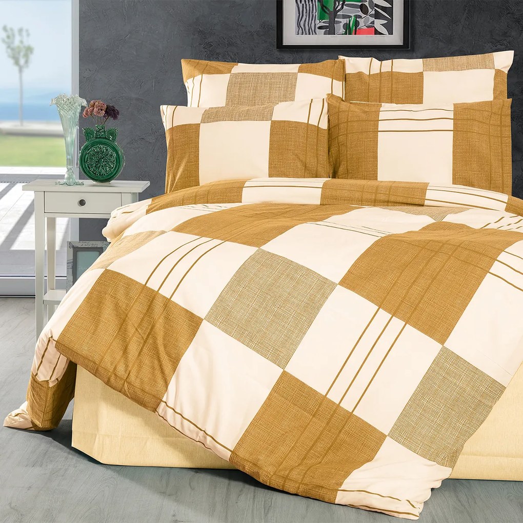 Σεντόνια Υπέρδιπλα (Σετ 240x270) Dimcol Κίρκη 437 Golden Beige
