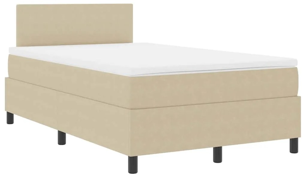 vidaXL Κρεβάτι με ελατήρια Ανοιχτό Γκρι και Λευκό 120 x 200 cm