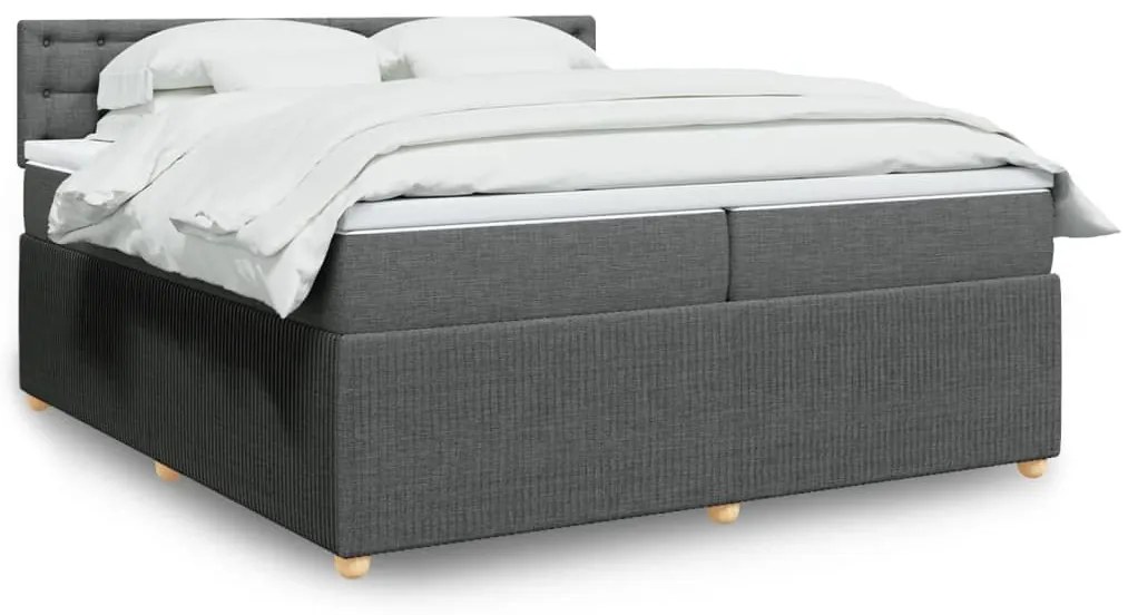 ΚΡΕΒΑΤΙ BOXSPRING ΜΕ ΣΤΡΩΜΑ ΣΚΟΥΡΟ ΓΚΡΙ 200X200 ΕΚ. ΥΦΑΣΜΑΤΙΝΟ 3287578