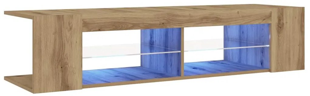 vidaXL Έπιπλο Τηλεόρασης με LED Αρτισιανή Δρυς 135x39x30 εκ Επεξ.Ξύλο