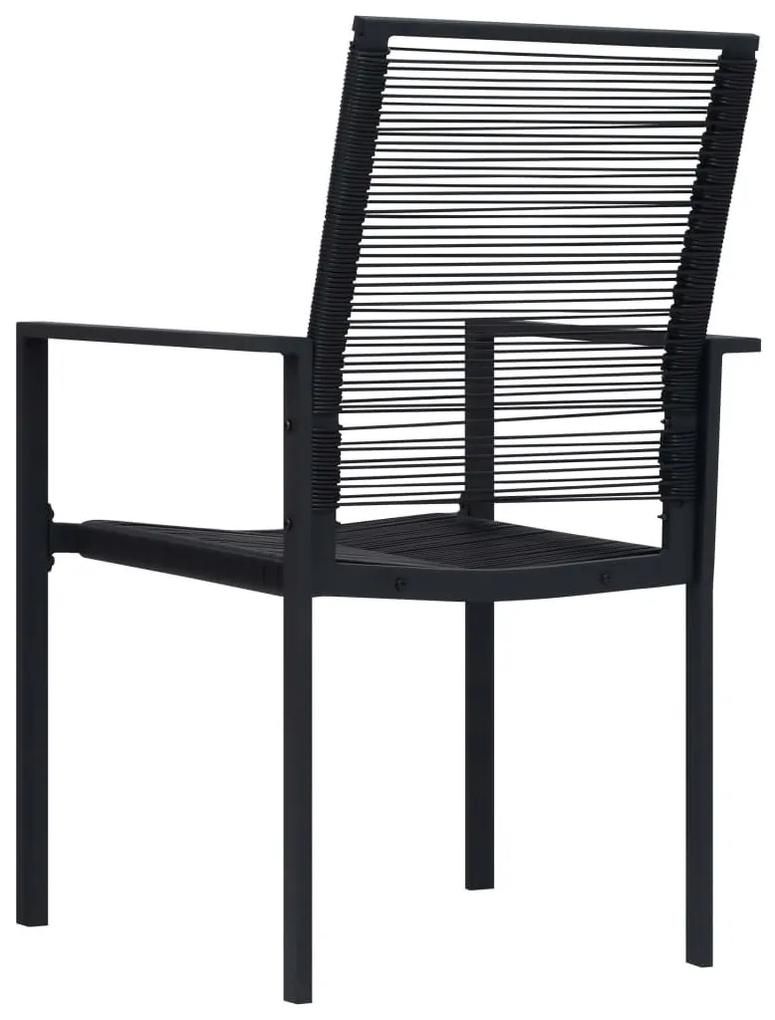 Καρέκλες Kήπου 4 τεμ. Μαύρες από Ρατάν PVC - Μαύρο