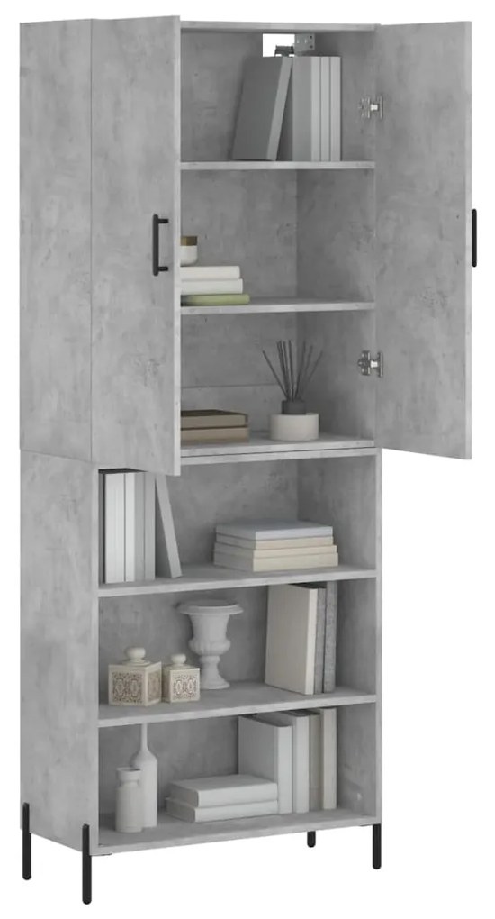 vidaXL Ντουλάπι Γκρι Σκυροδέματος 69,5x34x180 εκ. Επεξεργασμένο Ξύλο