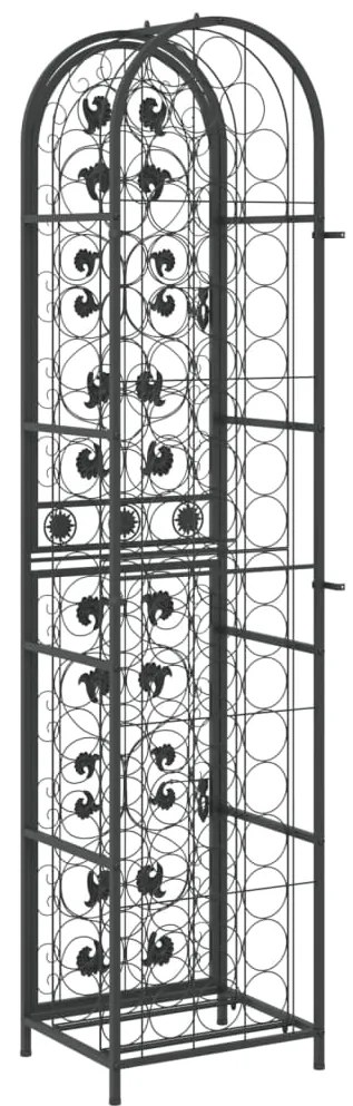 vidaXL Ραφιέρα Κρασιών 73 Μπουκ. Μαύρη 45x36x200 εκ. Σφυρήλατο Σίδερο