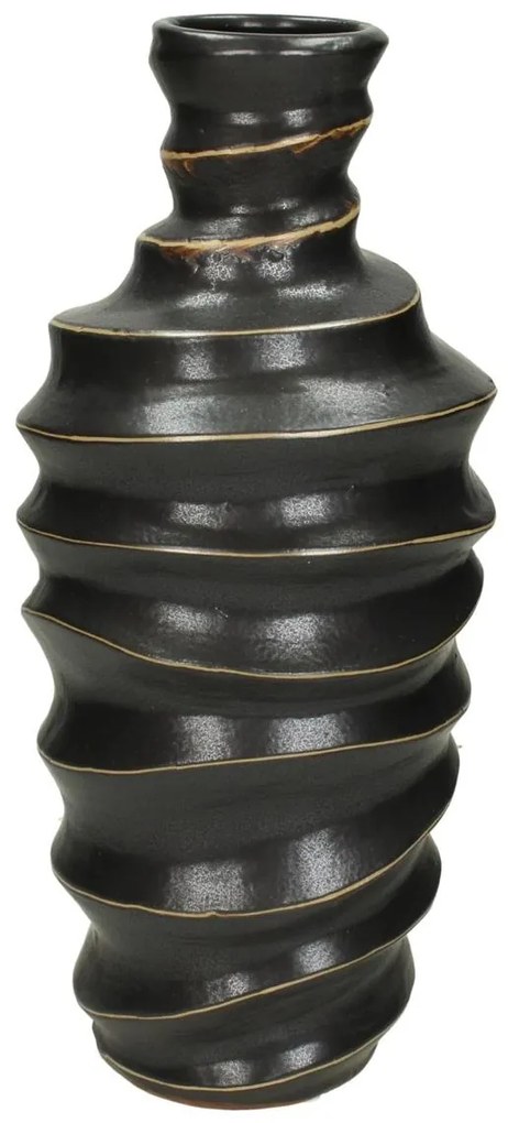 Βάζο ArteLibre Μαύρο Πέτρα 13.3x13.3x30.3cm-05152120