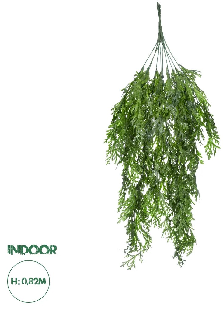 GloboStar® Artificial Garden THUJA HANGING BRANCH 20616 Τεχνητό Κρεμαστό Διακοσμητικό Κρεμαστό κλαδί Τούγιας  Y82cm Σετ 2 τεμαχίων