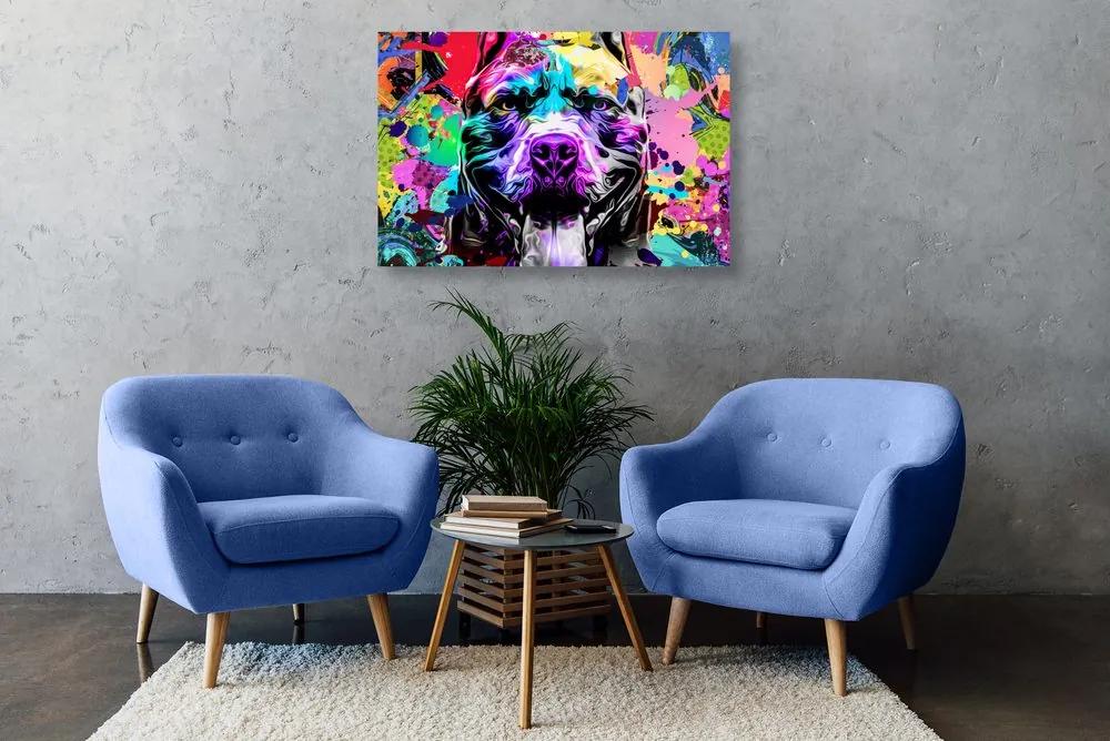 Εικόνα πολύχρωμη απεικόνιση ενός σκύλου - 120x80