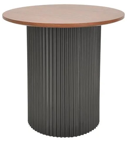 Tραπέζια σαλονιού Dovel mdf σετ 2τεμ. καρυδί-μαύρο 70x70x45 εκ.