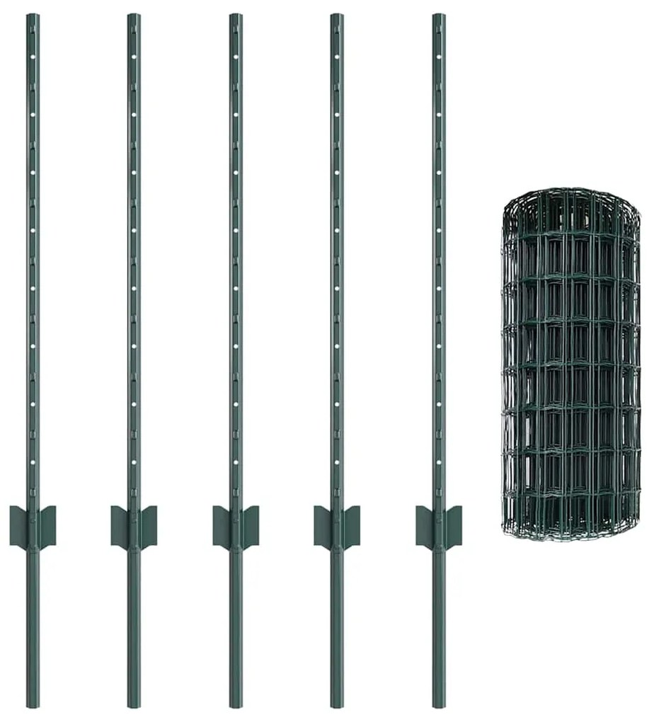 vidaXL Τεντώτο με στήριγμα Πράσινο 0,8 x 10 m Ατσάλι