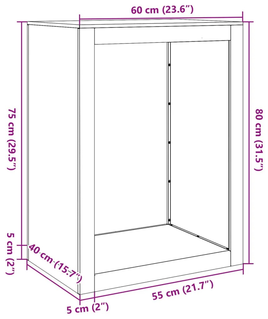 ΡΑΦΙΕΡΑ ΚΑΥΣΟΞΥΛΩΝ 60X40X80 ΕΚ. ΑΠΟ ΑΝΟΞΕΙΔΩΤΟ ΑΤΣΑΛΙ 851000