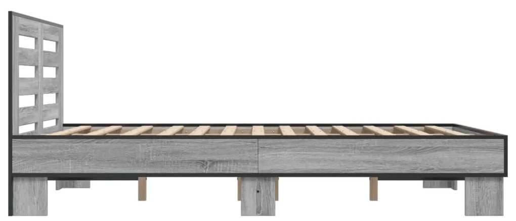 Πλαίσιο Κρεβατιού Γκρι Sonoma 120x200 εκ. Επεξ. Ξύλο &amp; Μέταλλο - Γκρι