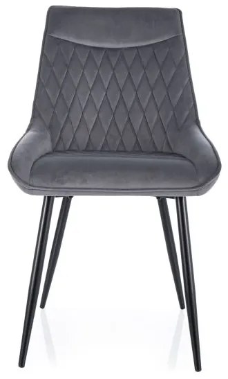 KRZESŁO AGAT VELVET CZARNY STELAŻ/SZARY BLUVEL 14 DIOMMI-80-3459
