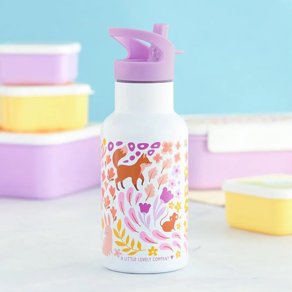 Παγούρι 350ml Με Καλαμάκι Α Little Lovely Company Fower Garden DBSSFG89