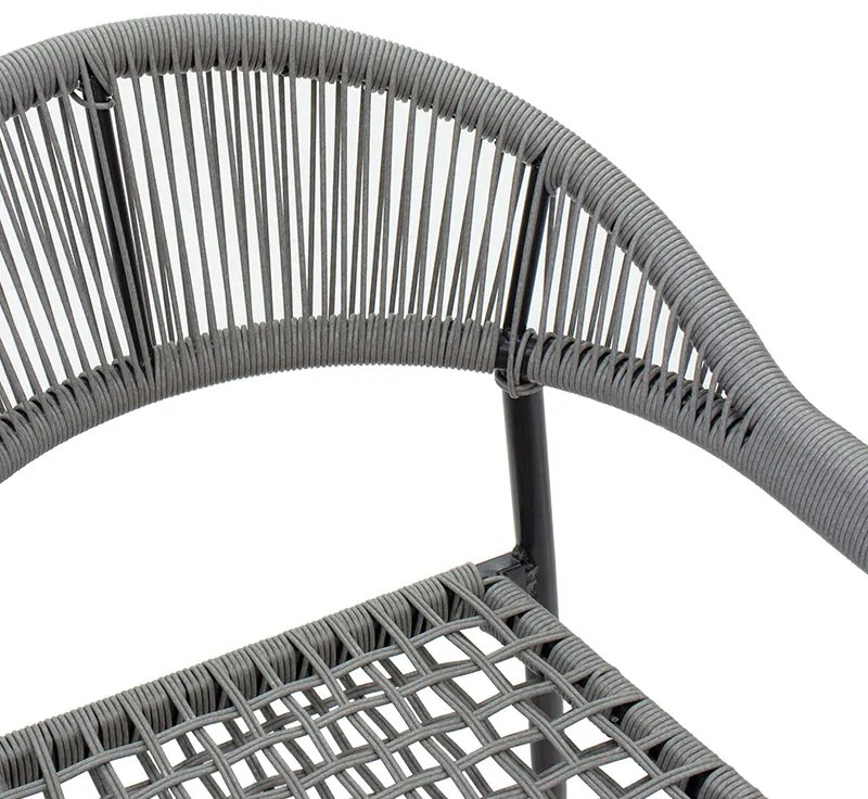 Πολυθρόνα Tiana pakoworld μέταλλο μαύρο-pe γκρι