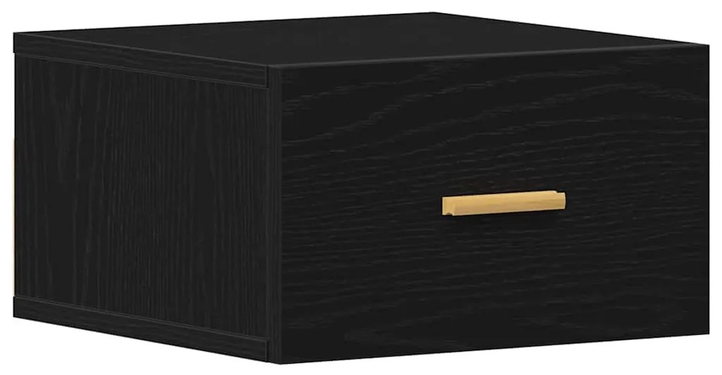 vidaXL Τοίχου κομοδίνο με συρτάρι 2 pcs Μαύρη δρυς 35 x 35 x 20 εκ
