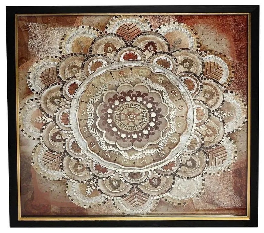 Κάδρο Μοτίβο RAM220 Κόκκινο 92x92cm Espiel Τετράγωνοι Wood