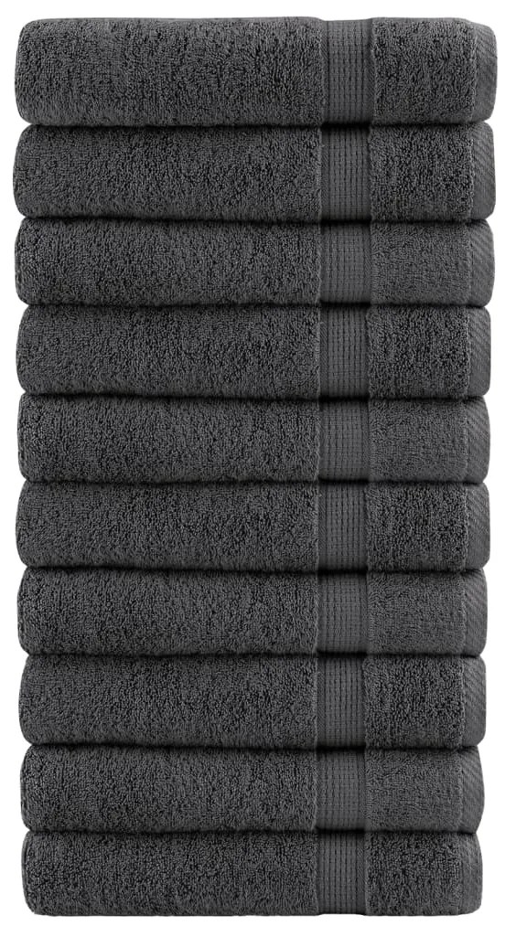 vidaXL Πετσέτες Μπάνιου Premium SOLUND 10 τεμ. Ανθρακί 70x140 εκ. 600 γρ./μ²