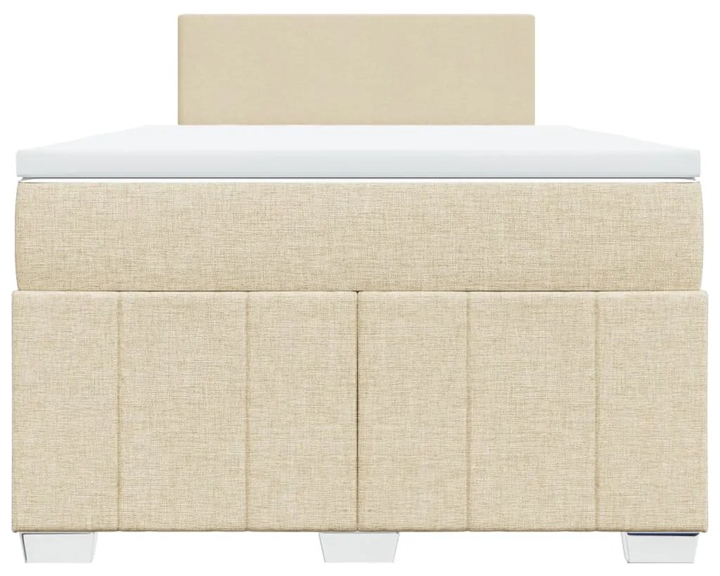 ΚΡΕΒΑΤΙ BOXSPRING ΜΕ ΣΤΡΩΜΑ ΚΡΕΜ 120X190 ΕΚ. ΥΦΑΣΜΑΤΙΝΟ 3287005