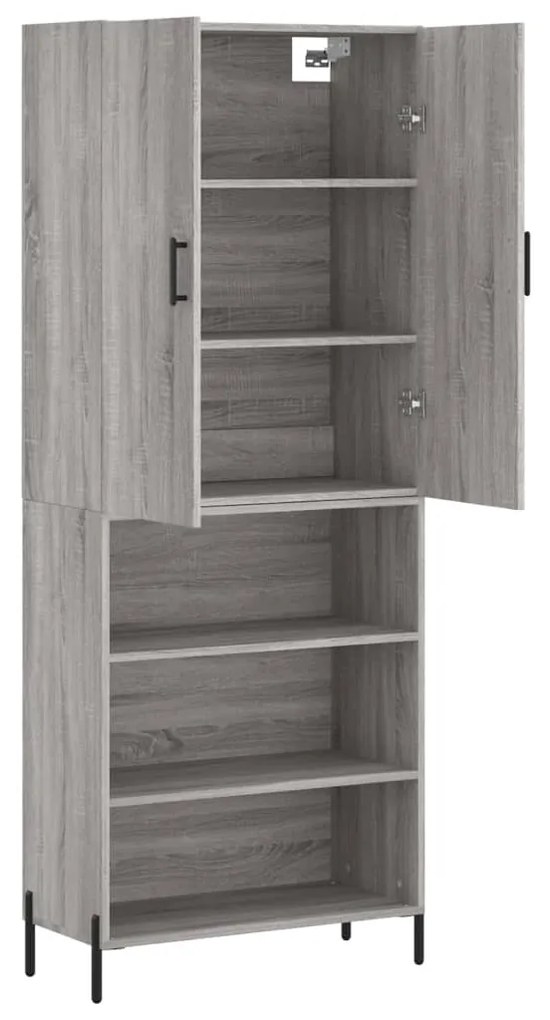 vidaXL Ντουλάπι Γκρι Sonoma 69,5 x 34 x 180 εκ. Επεξεργασμένο Ξύλο