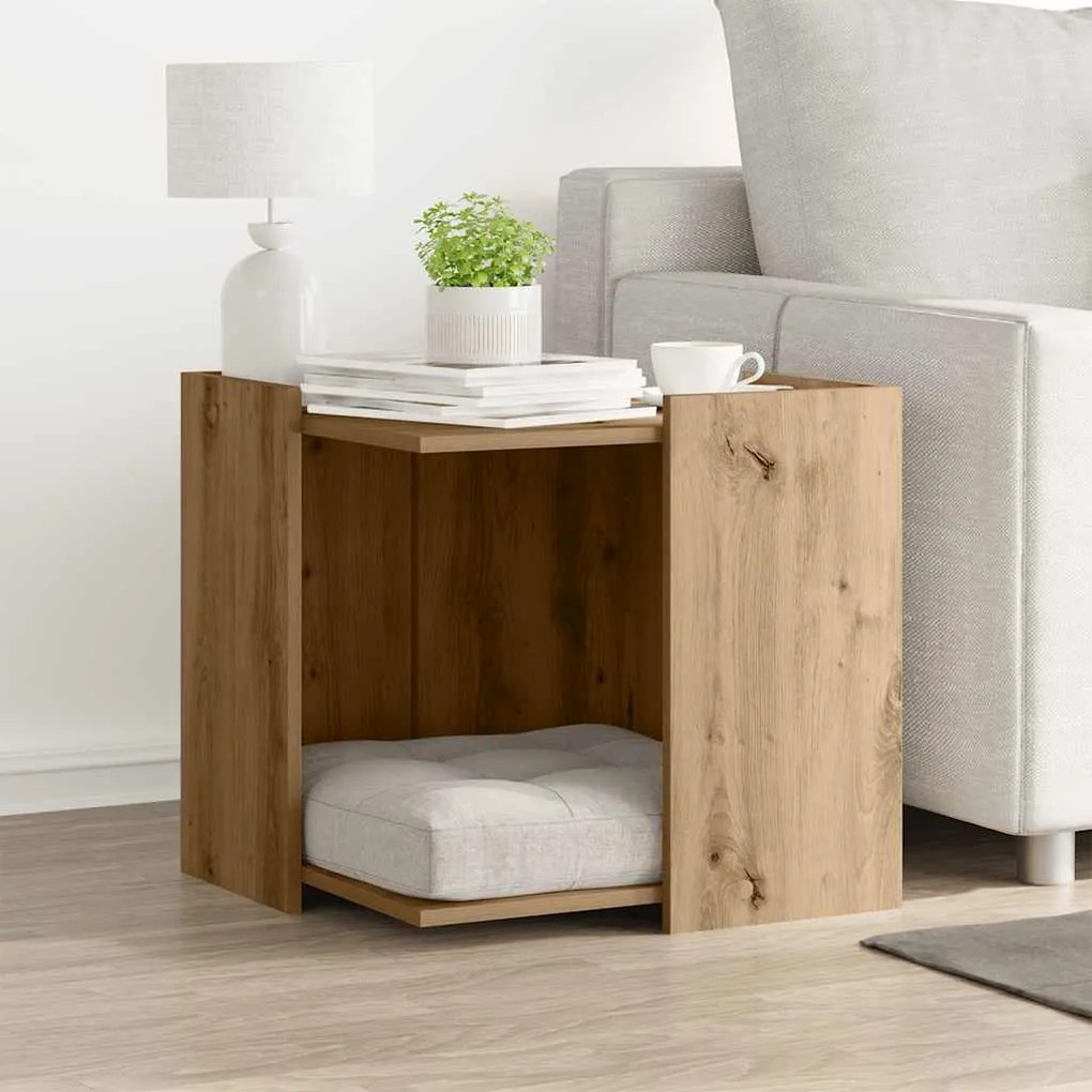 vidaXL Τουαλέτα Γάτας Περίφραξη Αρτισιανή Δρυς 53x53x51 εκ Επεξ. Ξύλο