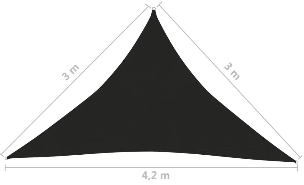 Πανί Σκίασης Μαύρο 3 x 3 x 4,2 μ. από HDPE 160 γρ./μ² - Μαύρο