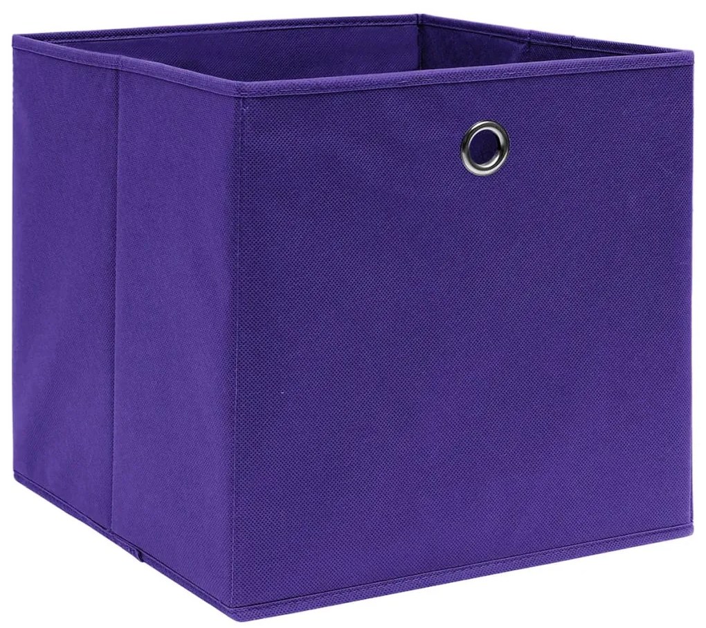 vidaXL Κουτιά Αποθήκευσης 10 τεμ. Μοβ 28x28x28 εκ. Ύφασμα Non-woven