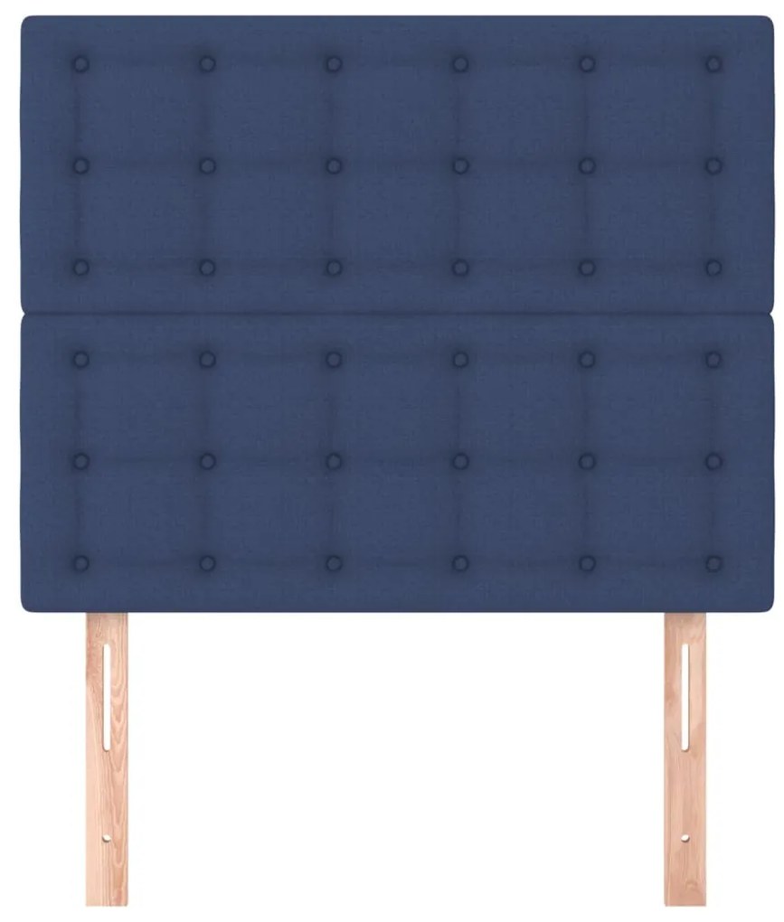 vidaXL Κεφαλάρια Κρεβατιού 2 τεμ. Μπλε 100x5x78/88 εκ. Υφασμάτινο