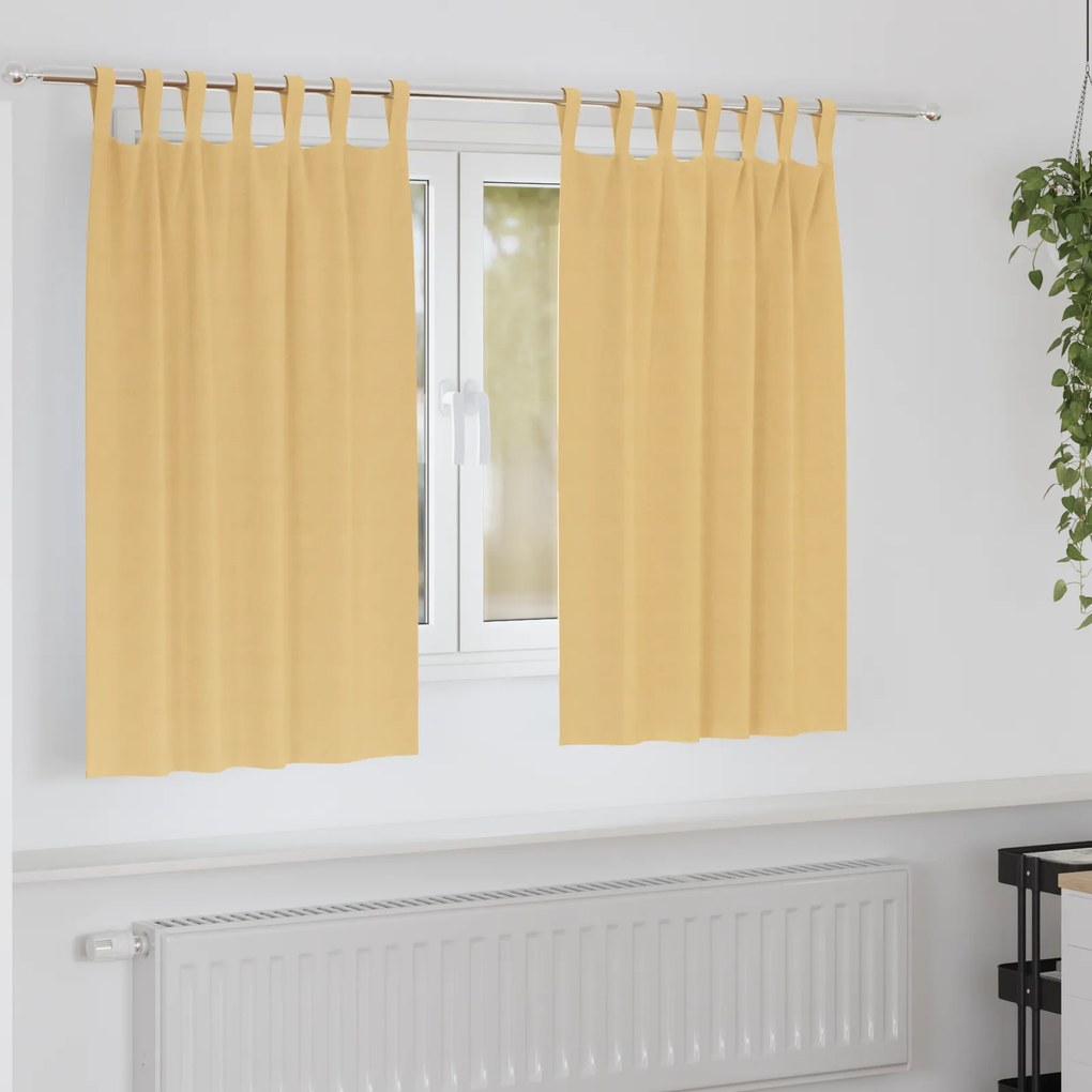 vidaXL Κουρτίνες συσκότισης 2 pcs Μπεζ 140 x 140 cm Πολυεστέρας