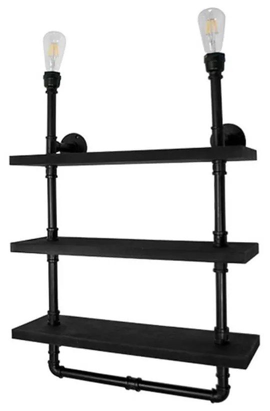 Φωτιστικό Τοίχου-Απλίκα Enimas 01217 Black GloboStar Wood